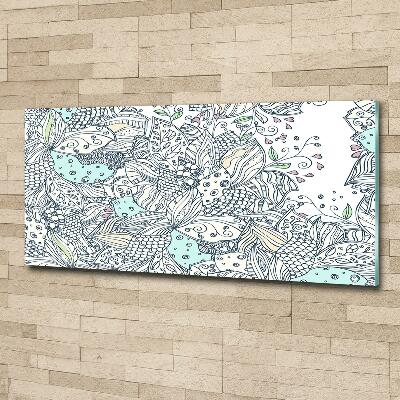 Glass picture wall art Floral pattern