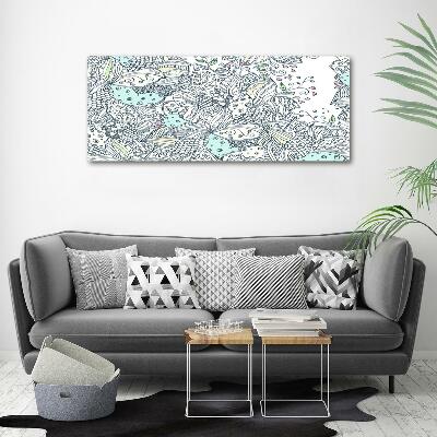 Glass picture wall art Floral pattern