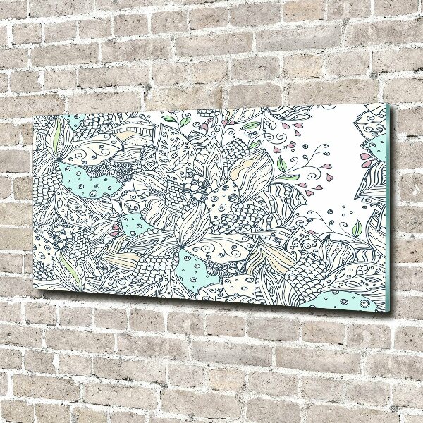 Glass picture wall art Floral pattern