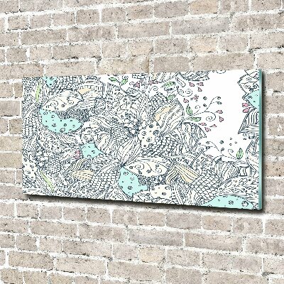 Glass picture wall art Floral pattern