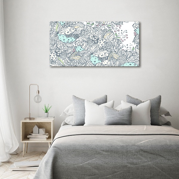 Glass picture wall art Floral pattern