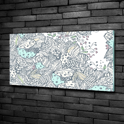 Glass picture wall art Floral pattern