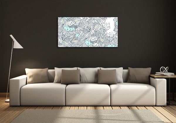 Glass picture wall art Floral pattern