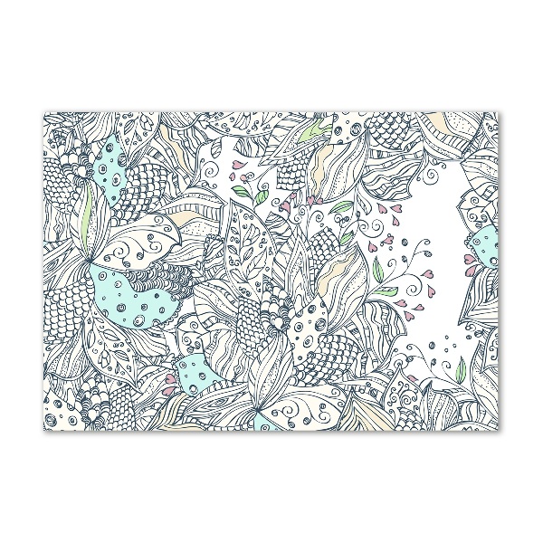 Glass picture wall art Floral pattern