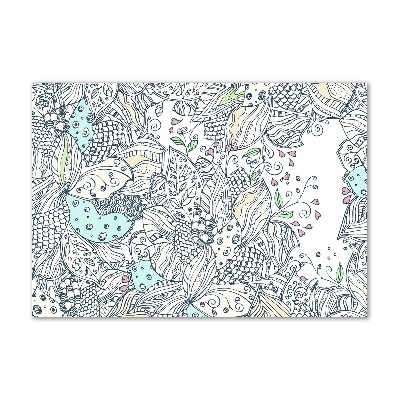 Glass picture wall art Floral pattern