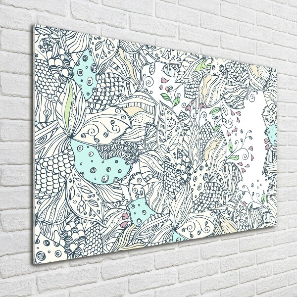 Glass picture wall art Floral pattern