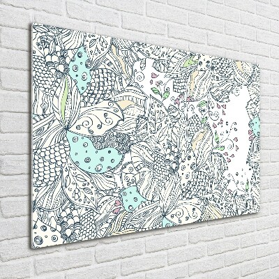 Glass picture wall art Floral pattern