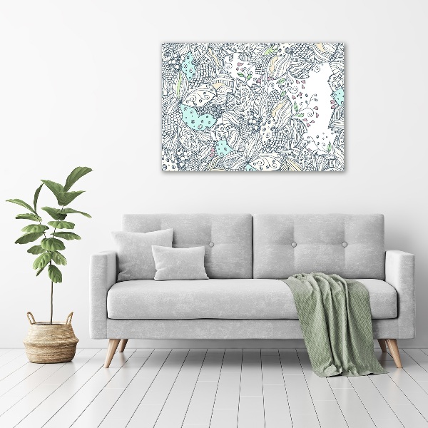 Glass picture wall art Floral pattern