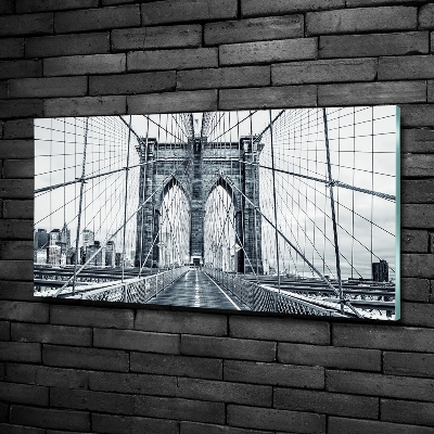 Glass wall art large Brooklyn bridge