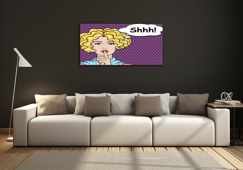 Glass art print Woman comic book