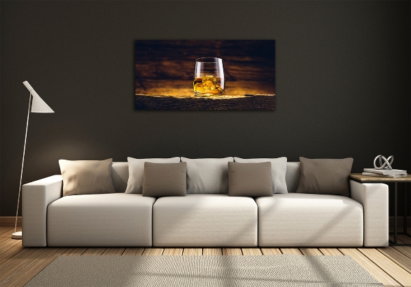 Glass wall art Bourbon in a glass