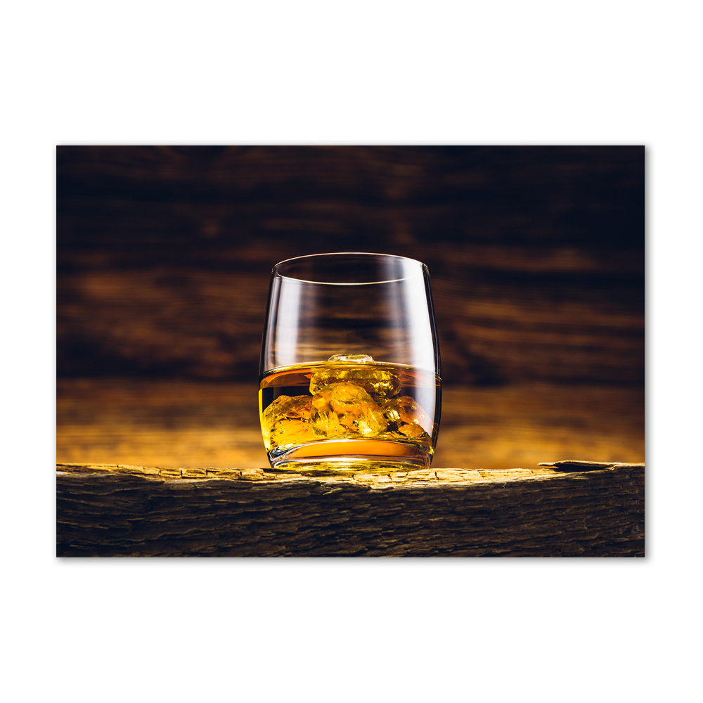 Glass wall art Bourbon in a glass