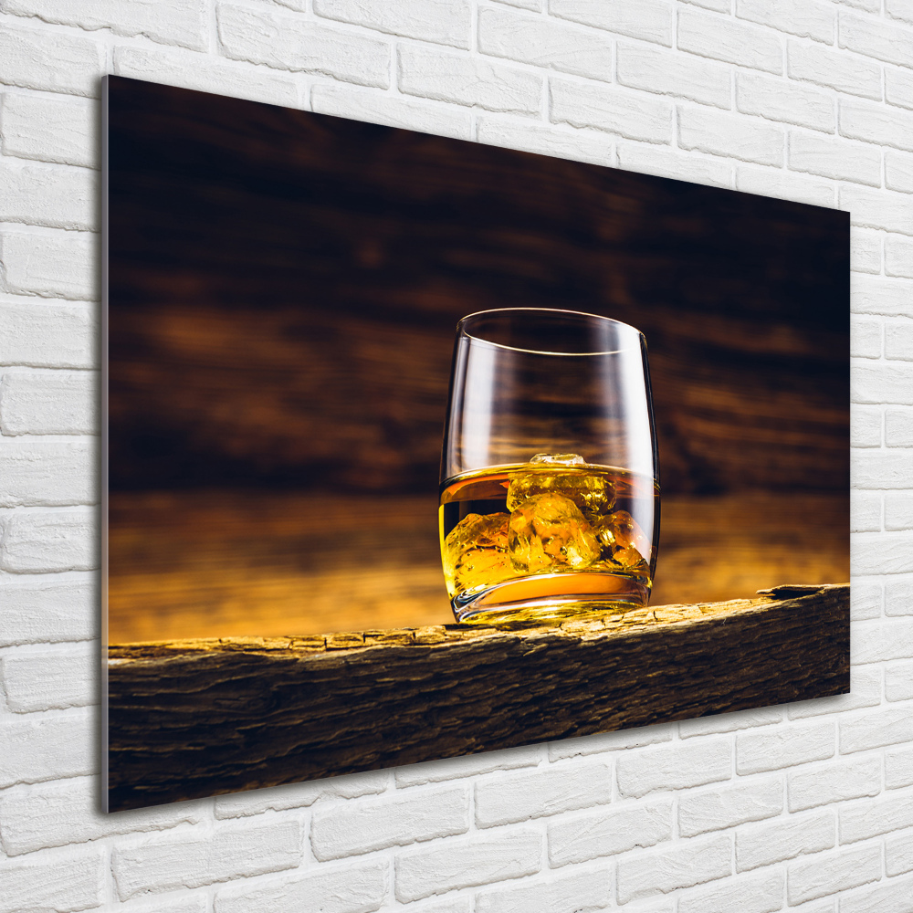 Glass wall art Bourbon in a glass