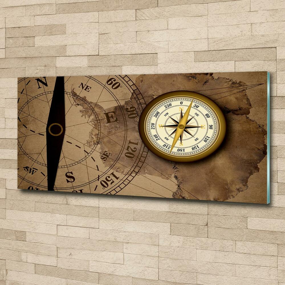 Glass art print Compass