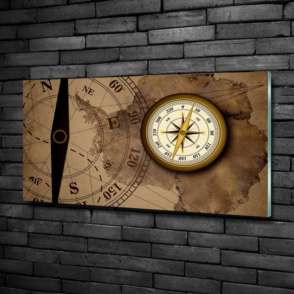 Glass art print Compass