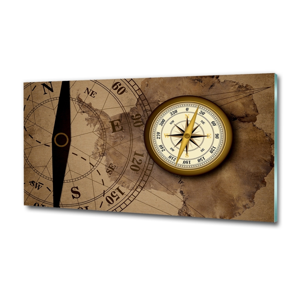 Glass art print Compass