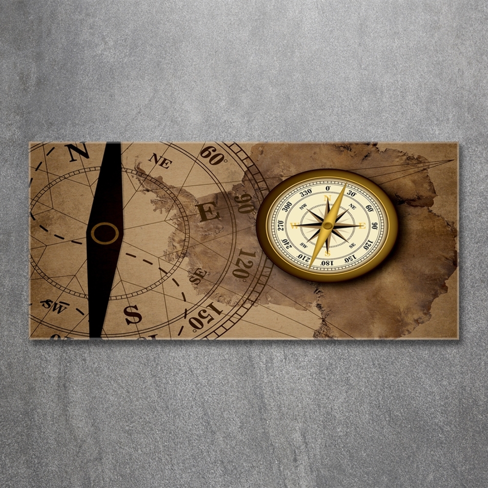 Glass art print Compass