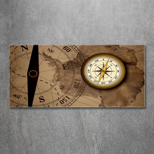 Glass art print Compass