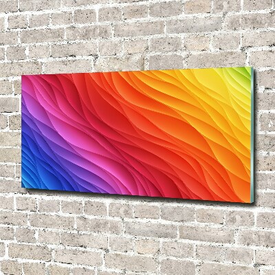 Glass art picture Colorful waves