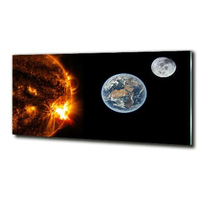 Glass art picture Solar system