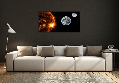 Glass art picture Solar system