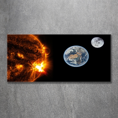 Glass art picture Solar system