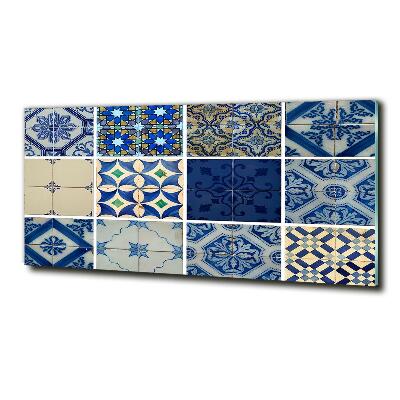 Glass art print Portuguese tiles