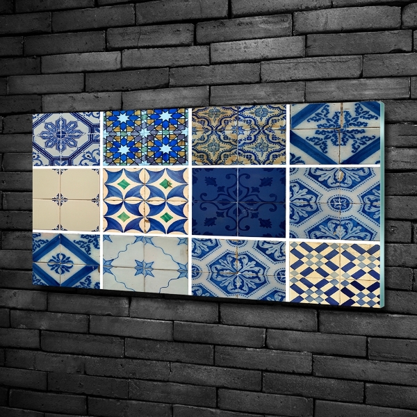 Glass art print Portuguese tiles