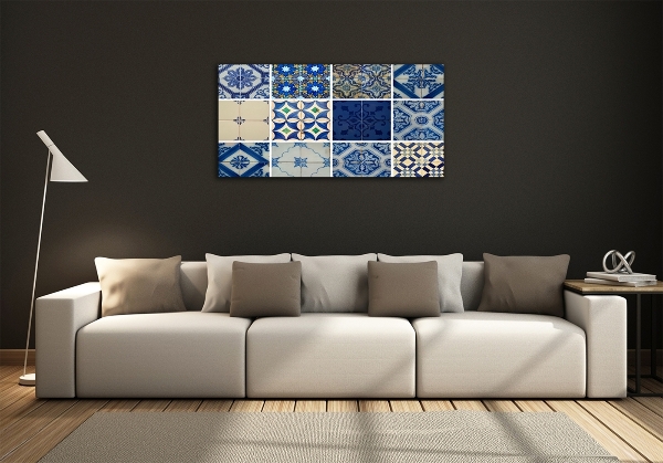 Glass art print Portuguese tiles