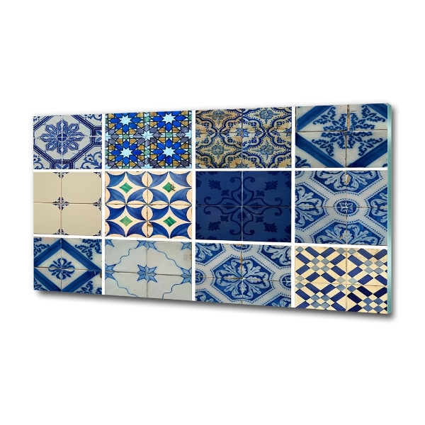 Glass art print Portuguese tiles