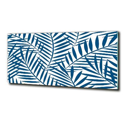 Glass picture wall art Palm leaves