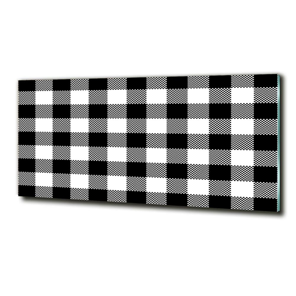 Glass wall art Black and white grille