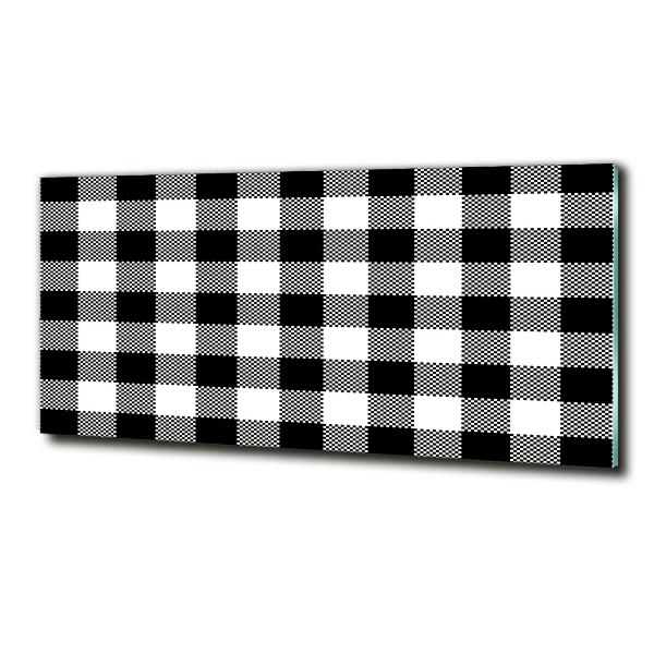 Glass wall art Black and white grille