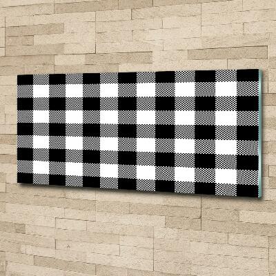 Glass wall art Black and white grille