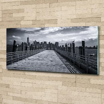 Glass picture print New york panorama