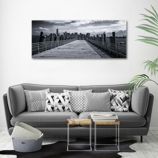 Glass picture print New york panorama