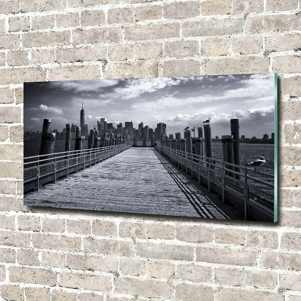 Glass picture print New york panorama