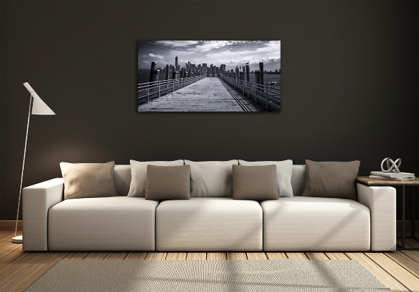 Glass picture print New york panorama