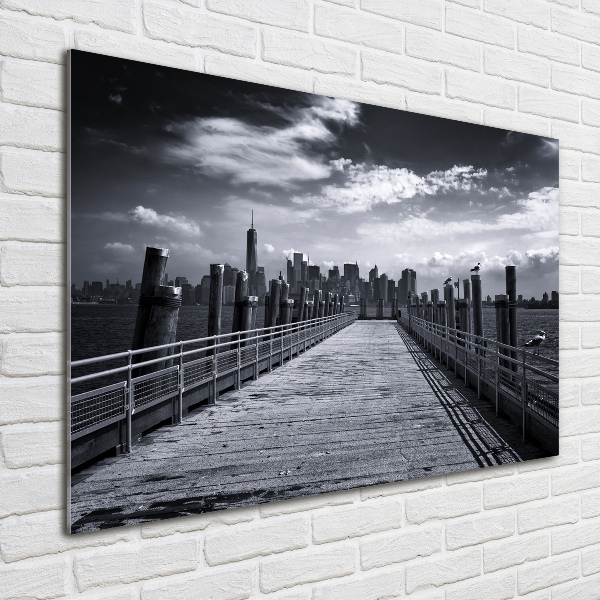 Glass picture print New york panorama