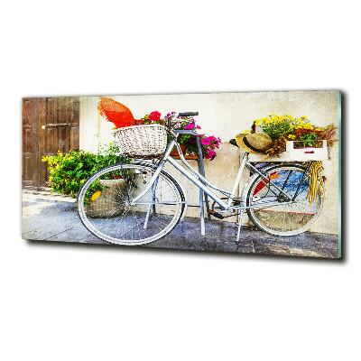 Glass wall art White bike