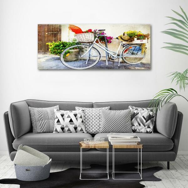 Glass wall art White bike