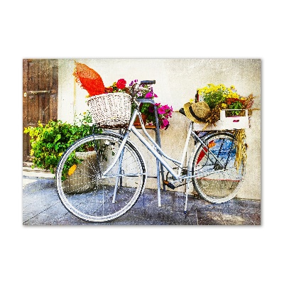 Glass wall art White bike