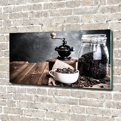 Glass wall art Coffee grinder