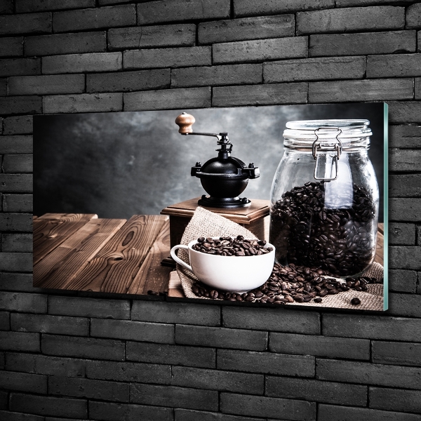 Glass wall art Coffee grinder