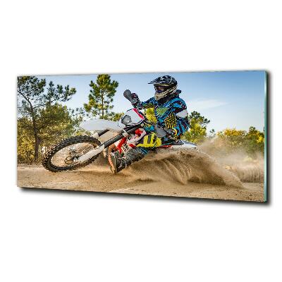 Glass art print Motocross