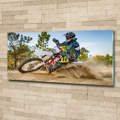 Glass art print Motocross