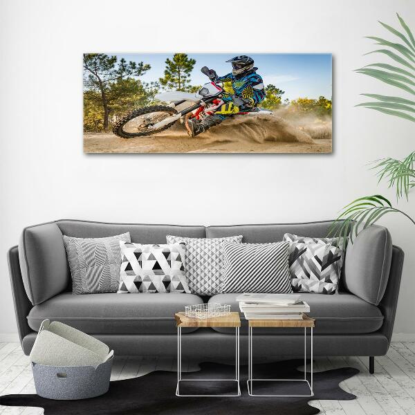 Glass art print Motocross