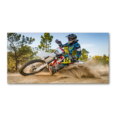 Glass art print Motocross