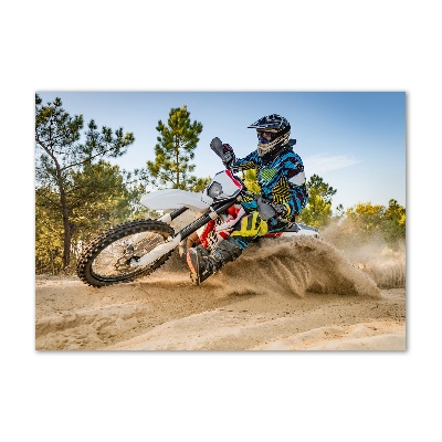 Glass art print Motocross