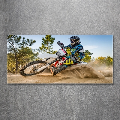 Glass art print Motocross